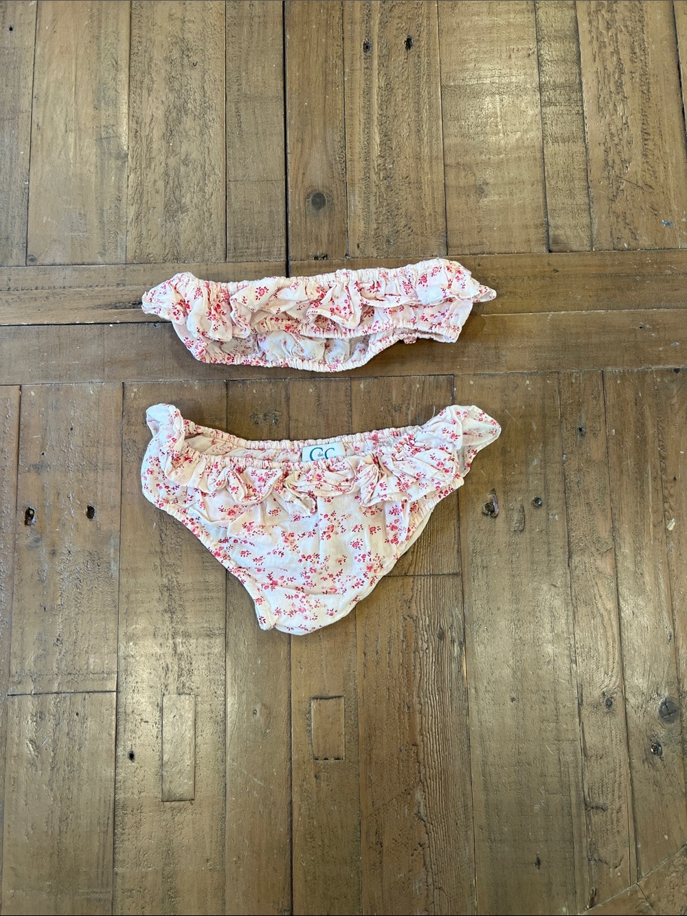 C de c  Cordelia de castellane French floral bandeau bloomer two piece sunsuit 6